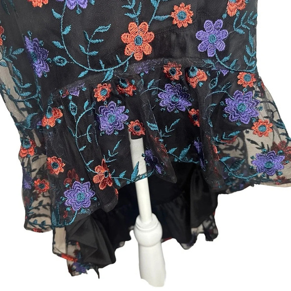 Sam Edelman Embroidered Floral High Low Strapless Dress. Sz: 8 - Picture 4 of 10